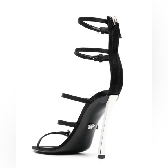 Versace Pinpoint Cage Multi-Strap Stiletto Heels - Picture 7 of 13